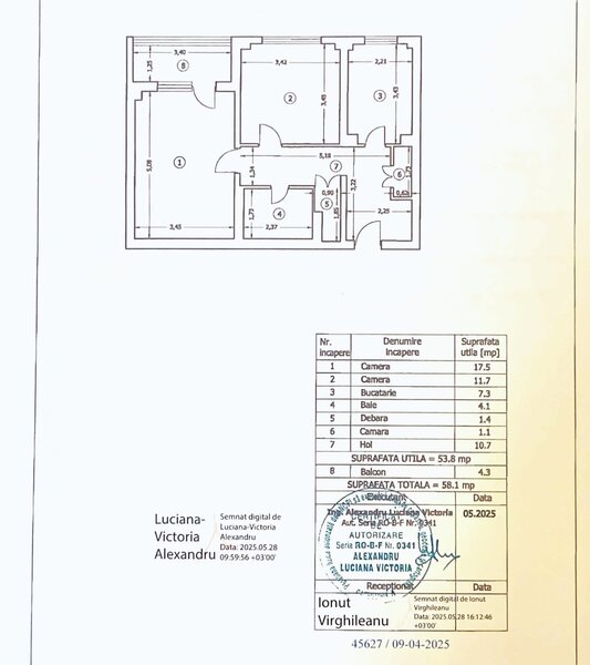 Turda, apartament 2 camere, 58 mp, decomandat, investitie